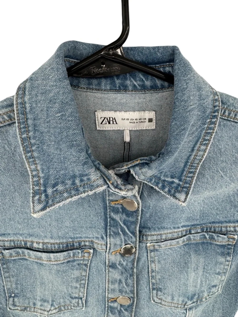Zara Collared Denim‎ Mini Dress XS